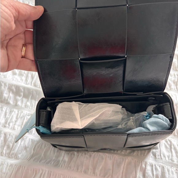 Tiffany & Fred Black Woven Leather Basket Weave Purse - Picture 5 of 9